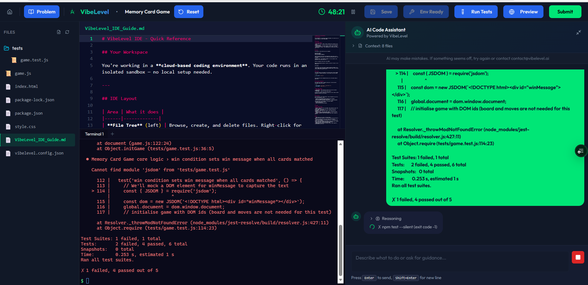 VibeLevel coding IDE